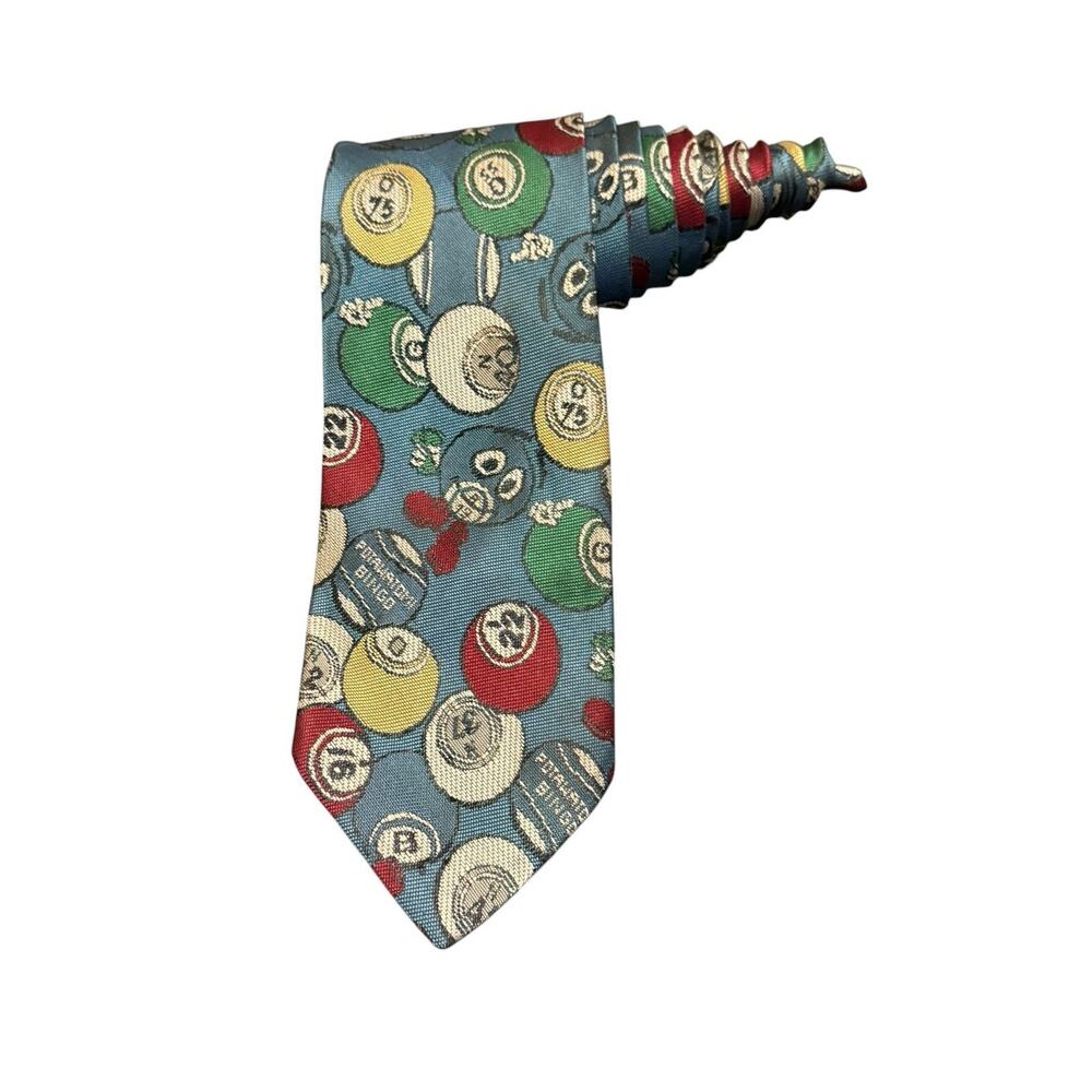 Ralph Marlin potawatomi Bingo Balls Vintage Novelty Necktie Polyester